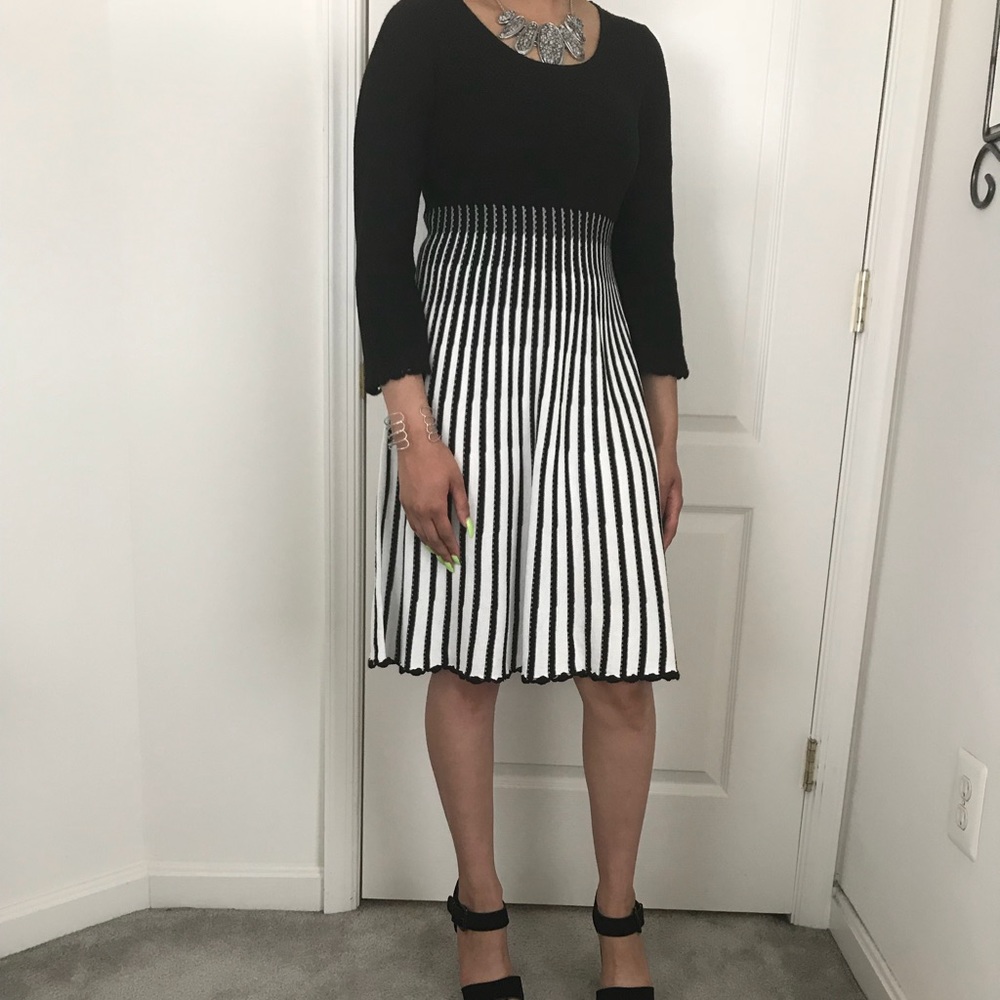 💜Calvin Klein Black and White Dress